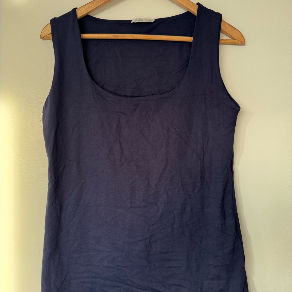 Zara Women's Navy Blue Tank Top